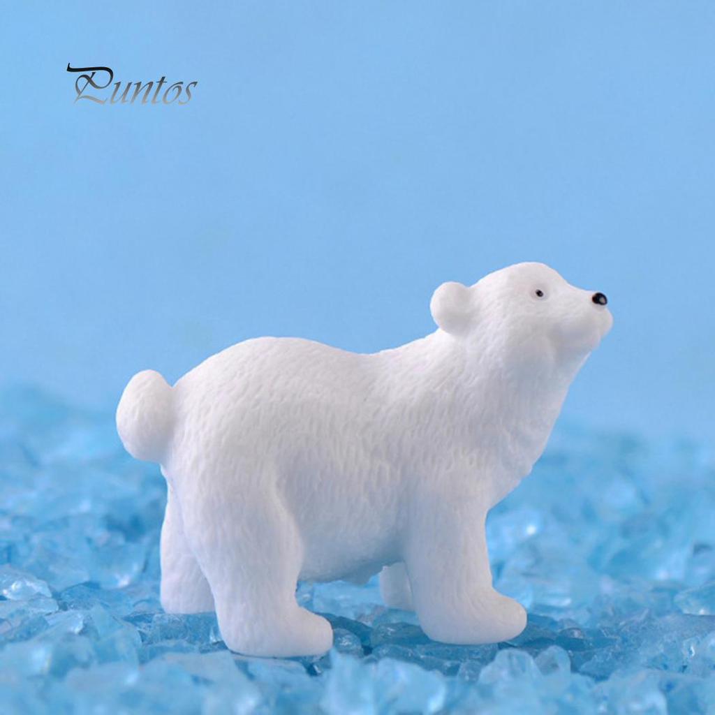2шт милый белый медведь миниатюрный пейзаж бонсай орнамент настольное украшение подарок