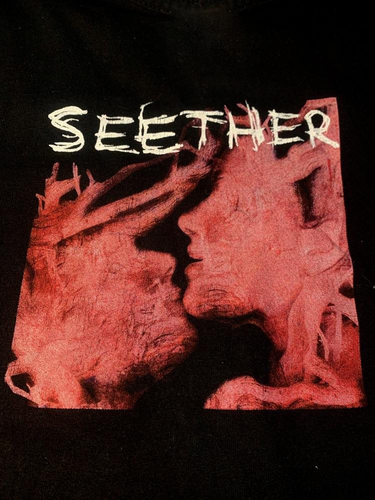 Футболка группы SEETHER Черная Унисекс Хлопок Все Размеры YA1154 Унисекс Футболка