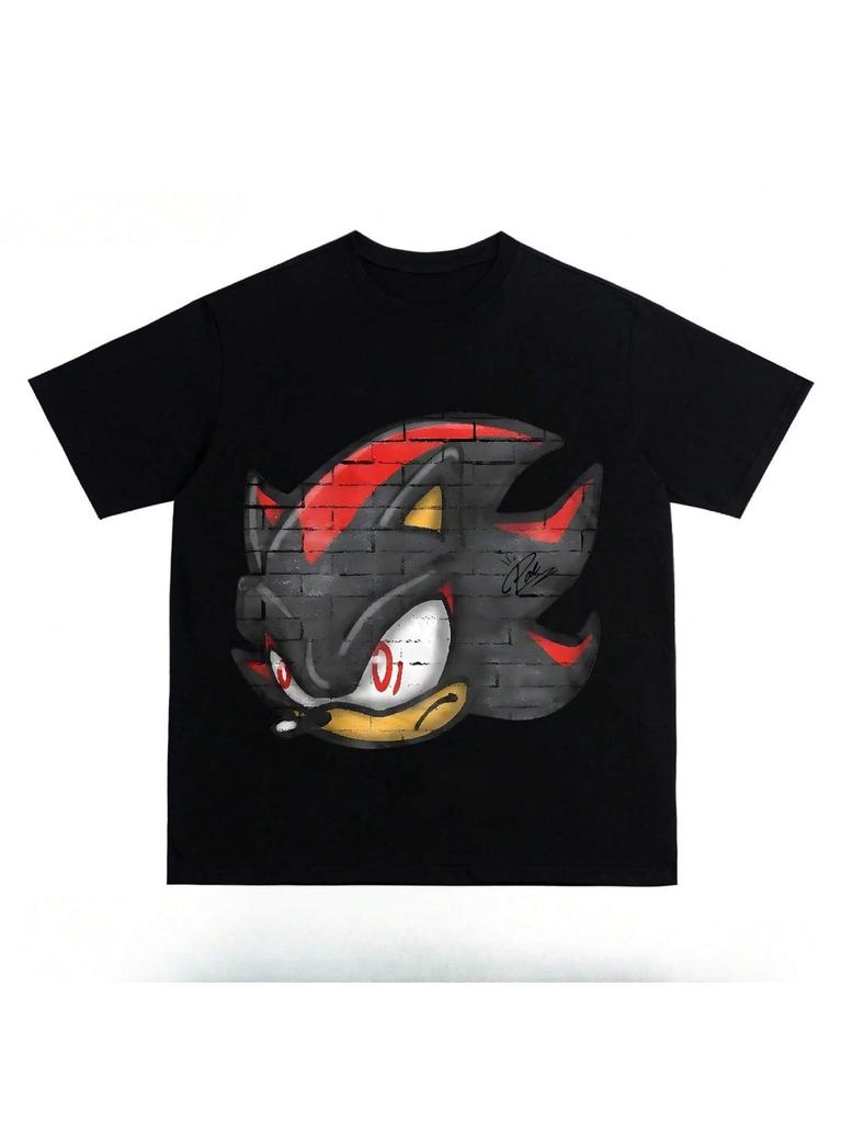 2025 American Retro National Cartoon Chartsonic Short Sleeve T-Shirt 'unisex And Wo'unisex With The Same Top High-Quality Luxury