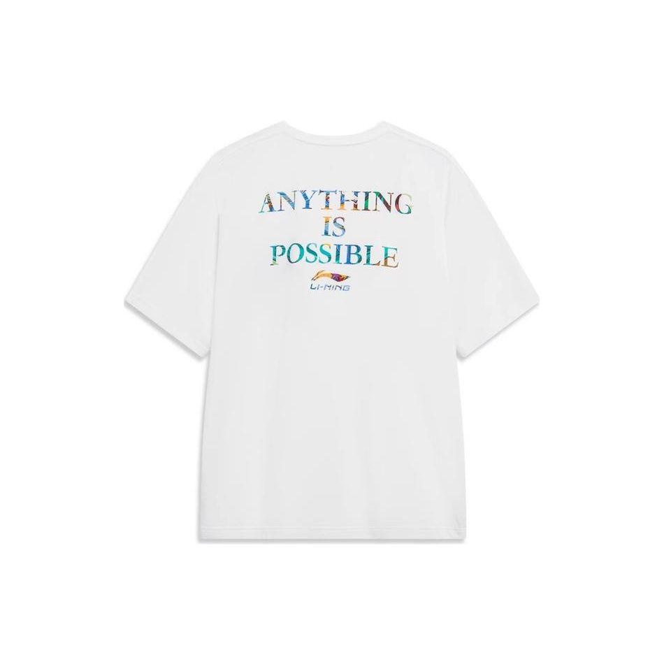 Футболка Li Ning Sports Lifestyle Series, быстросохнущая, с принтом крутого логотипа, с заниженной линией плеч, удобная, дышащая, летняя, с коротким рукавом, унисекс, топы AHSU787-1