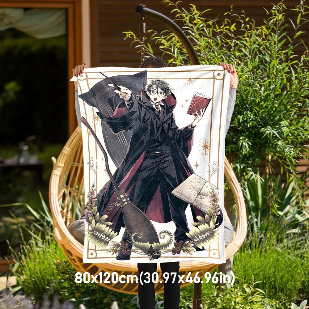 1pc magic broomstick wizard robe Outdoor Flannel Throw Blanket All Season Soft Warmth,Home Decor 1031244