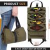 Multipurpose Roll-Up Tool Bag and Wrench Organizer with Shoulder Strap and Zipper Closure