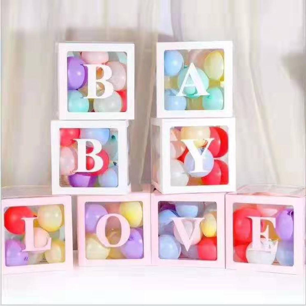 Прозрачная коробка с буквой для шаров. Оформление праздников