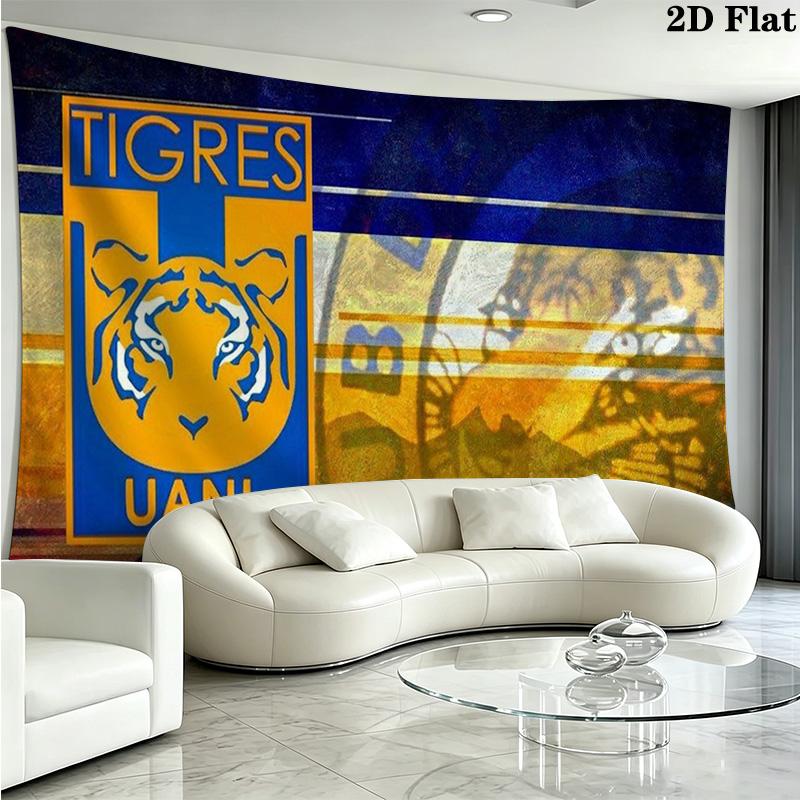 Tigres uanl Wall Tapestry Aesthetic Wall Hanging Printed Fabric Blanket Decorative Tapestries for Bedroom Living Room Home Decor