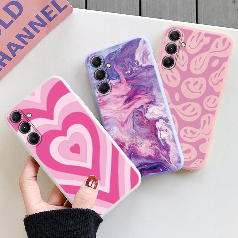 Мягкий силиконовый чехол с рисунком сердца для Xiaomi Redmi Note 13 14C Samsung M35 A55 S24 A06 iPhone Huawei Honor Realme Camera Защитный противоударный чехол