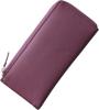 Mieno Тонкий длинный кошелек для мужчин и Женский, настоящий, компактный, Кожаный, застежка L-Zip, Тонкий, Компактный, (фиолетовый)