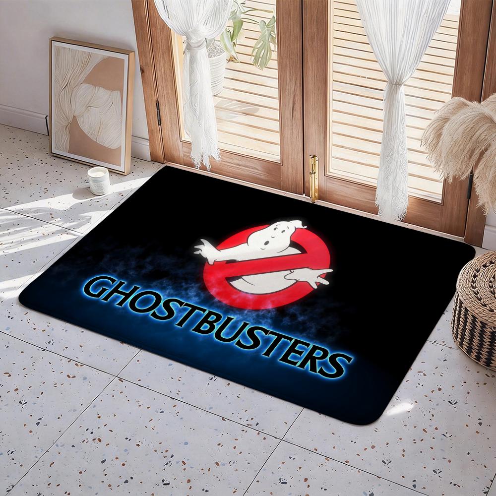 Movie M Ghostbusters Floor Mat Eco Flannel Doormat Non Slip Odorless Indoor Floor Rug Soft Short Plush Home Mat