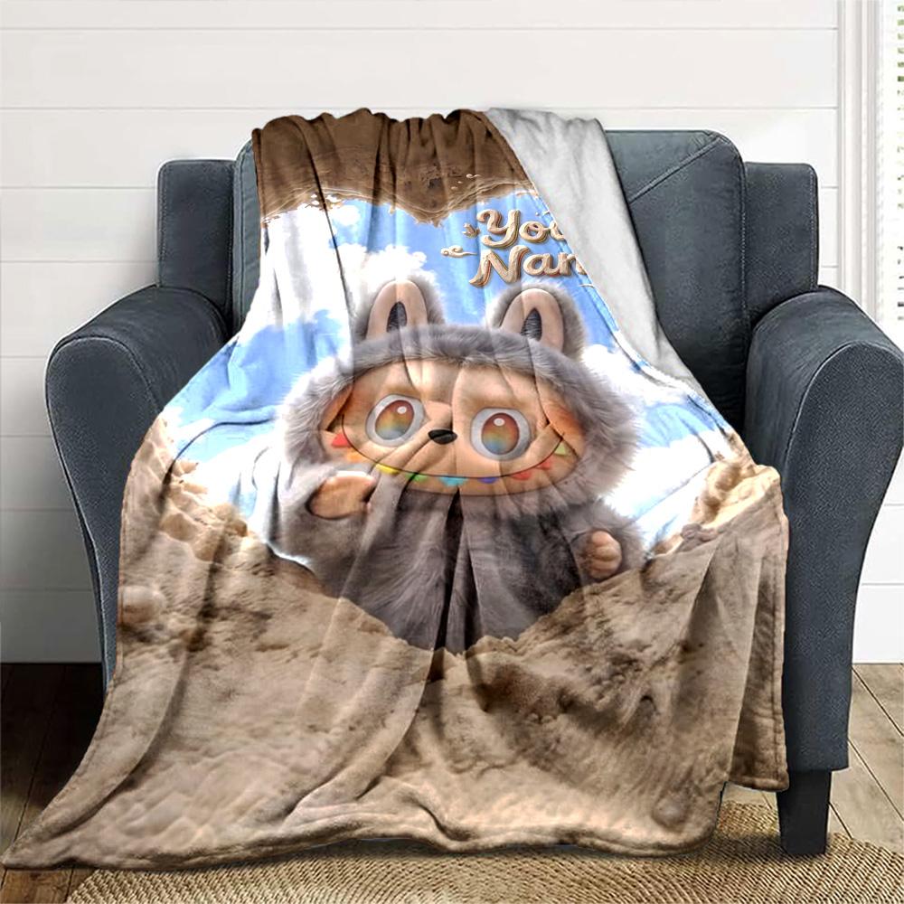 Labubu Personalized Text Blanket Lightweight Customizable Blanket Durable Comfort Versatile for Sofa Picnics Bedding Office Chair for All Occasions