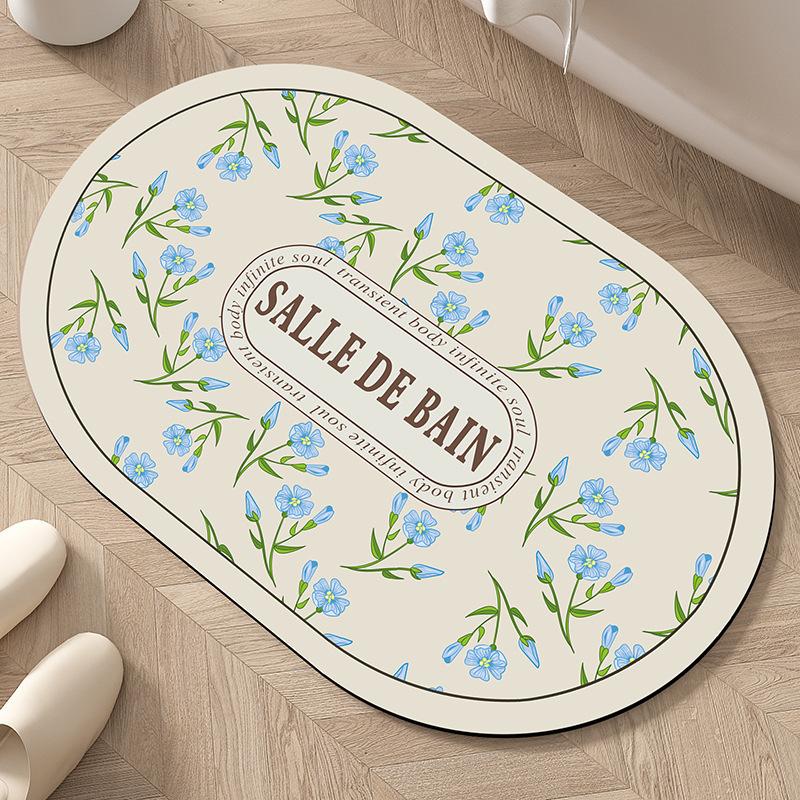 Modern Simple Bathroom Non-slip Absorbent Diatom Mud Mat Household Bathroom Door Dirty and Wear-resistant Foot Mat