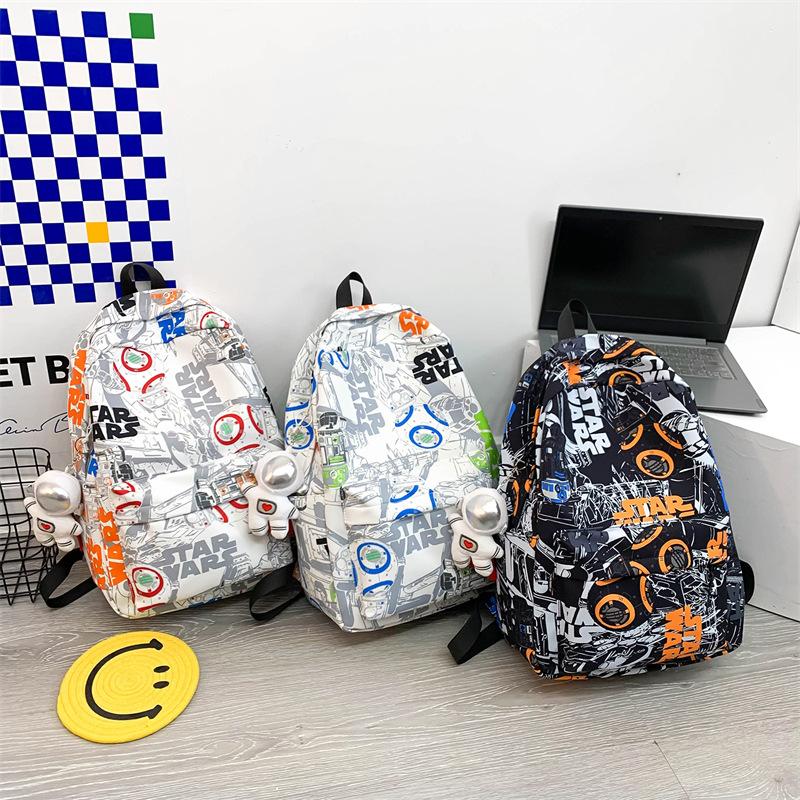 Schoolbag Large Capacity Portable Casual Backpack Trend Graffiti Fashion Premium Backpack Lightweight Middle and High School Student School Bag