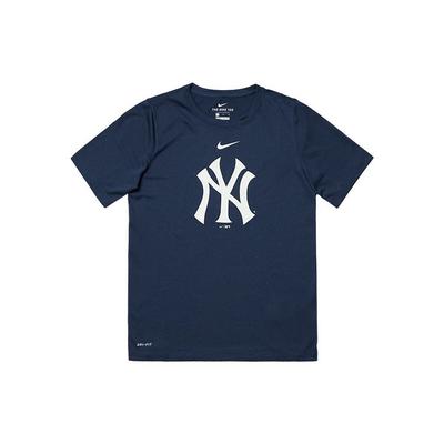 Футболка X MLB, совместная работа New York Yankees, двойной логотип, классический круглый вырез, короткий рукав, американские винтажные детские топы, темно-синие 3Z3B7SAG5-NYY