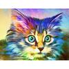 5D DIY Diamond Painting Cross Stitch Colored Cat Diamond Embroidery Mosaic Decor