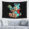 Cartoon Bear Background Cloth Office Living Room Tapestry Home Wall Decoration Tapestry