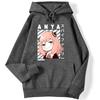 Зимние женские толстовки с капюшоном Anime Anya-Spy X Family Art Printed Sweatshirt Drop Sleeves Pocket Top Strecth warm Funny Woman Streetwear