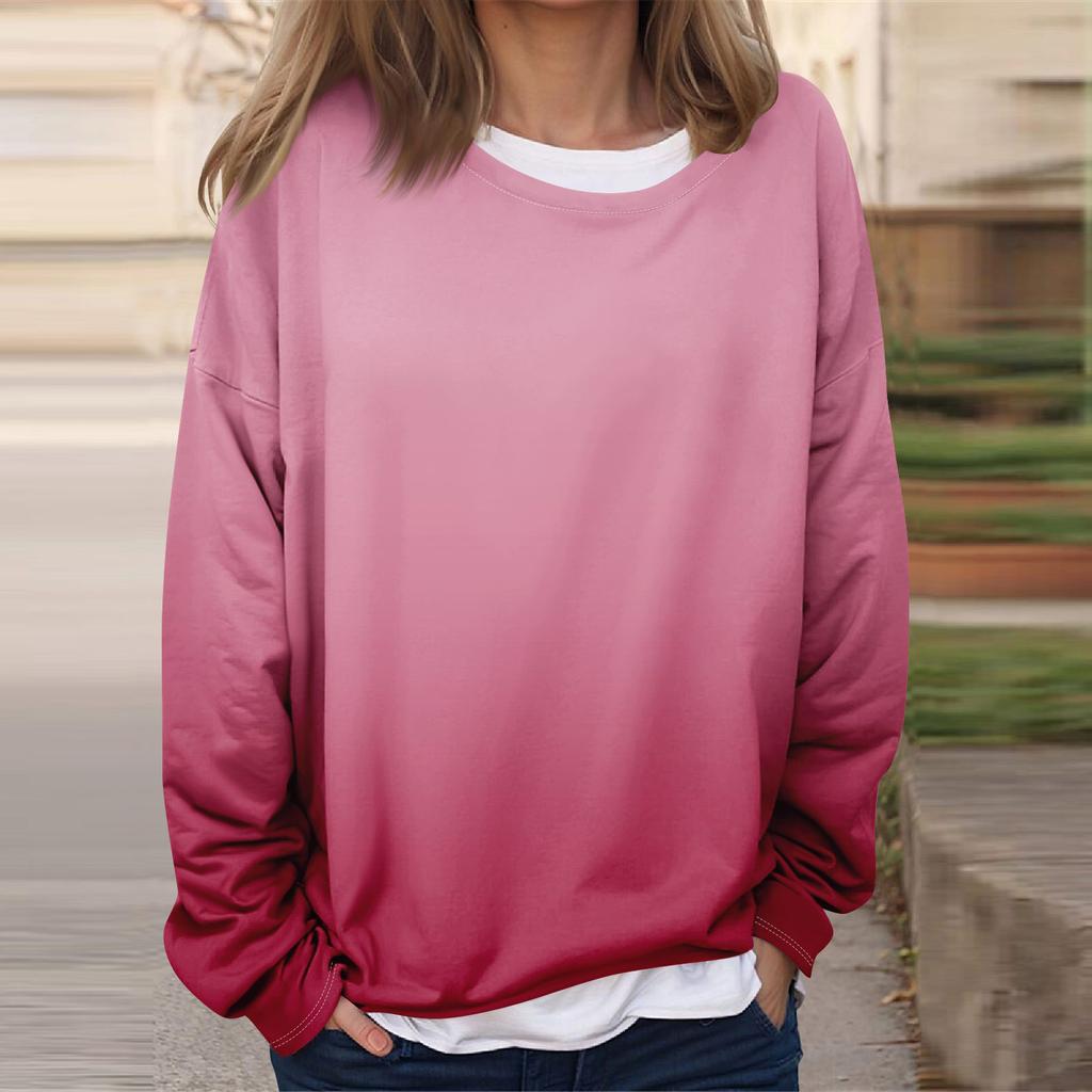 Женская повседневная модная винтажная печатная толстовка с длинным рукавом и круглым вырезом, многослойный пуловер