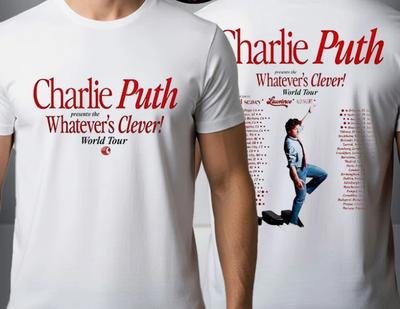 Эксклюзивная футболка Charlie Puth Whatever’s Clever Мировой тур 2026 Футболка
