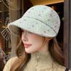 In autumn and winter, the new foreign-style small fragrant cap is printed with sweet widening brims, trendy and versatile, showing a small face.
