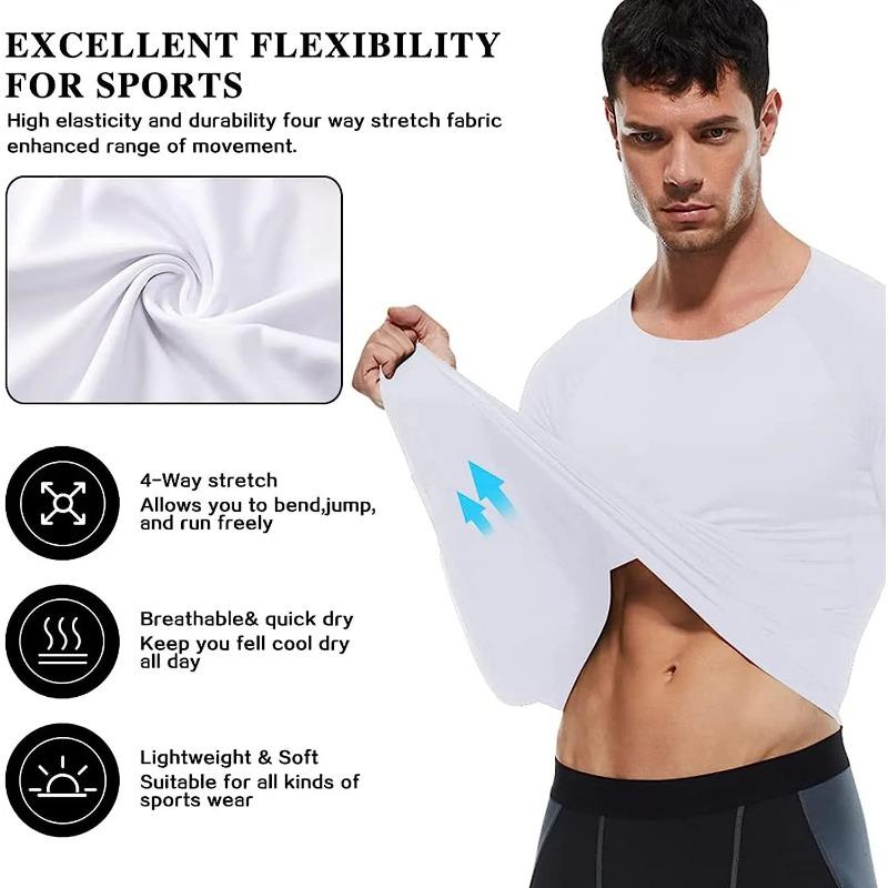 Футболка для тренировок Мужские компрессионные рубашки с длинным рукавом Прохладные быстросохнущие спортивные майки Базовый слой Спортивная футболка для спортзала