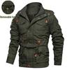Winter Casual Plus Velvet Thickened Men's Hooded Mid-Length Jacket, Large Size