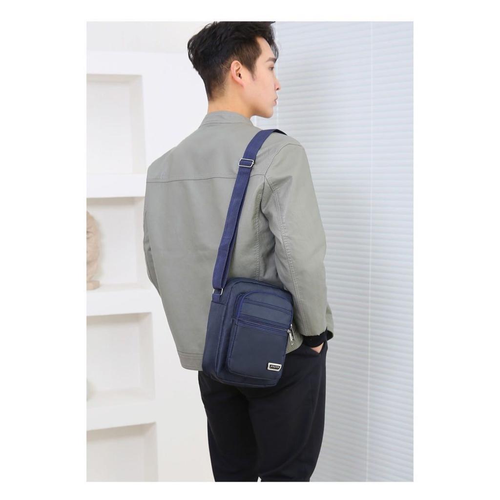 Мужской нейлоновый рюкзак Slant - многосекционная, портативная сумка через плечо с регулируемым плечевым ремнем и карманом на молнии, подходит для деловых поездок