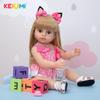 KEIUMI 55 см красивая силиконовая Reborn Boneca, полностью силиконовая виниловая кукла для маленьких девочек, реалистичные подарки на день защиты детей, время сна, приятель по играм