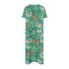 Summer Dress For Women Casual Printed V-Neck Short-Sleeve Beach Swing Dress