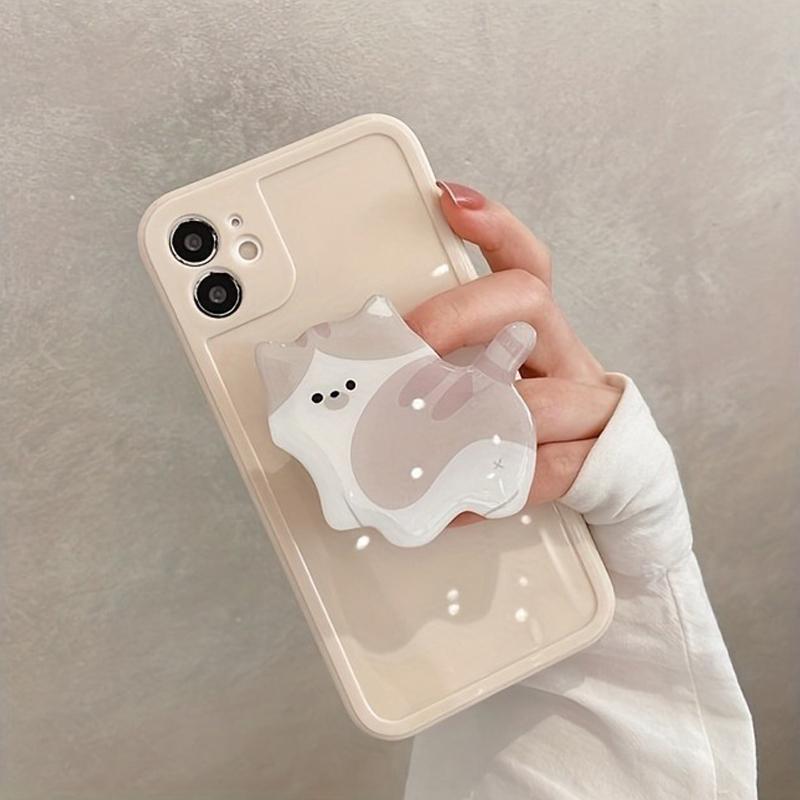 Cute 3D Cat Acrylic Phone Holder Griptok Support For IPhone Samsung Xiaomi Korean Kitten Grip Tok Folding Finger Stand Socket