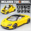 1:24 720S Racing Car Model Diecast Metal Sports Car Model Simulation Sound and Light Collection Childrens Toy Gift