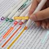 6-Color Double-headed Visual Window Highlighter Crystal Pen Head Student Key Mark Macaron Transparent Head Highlighter