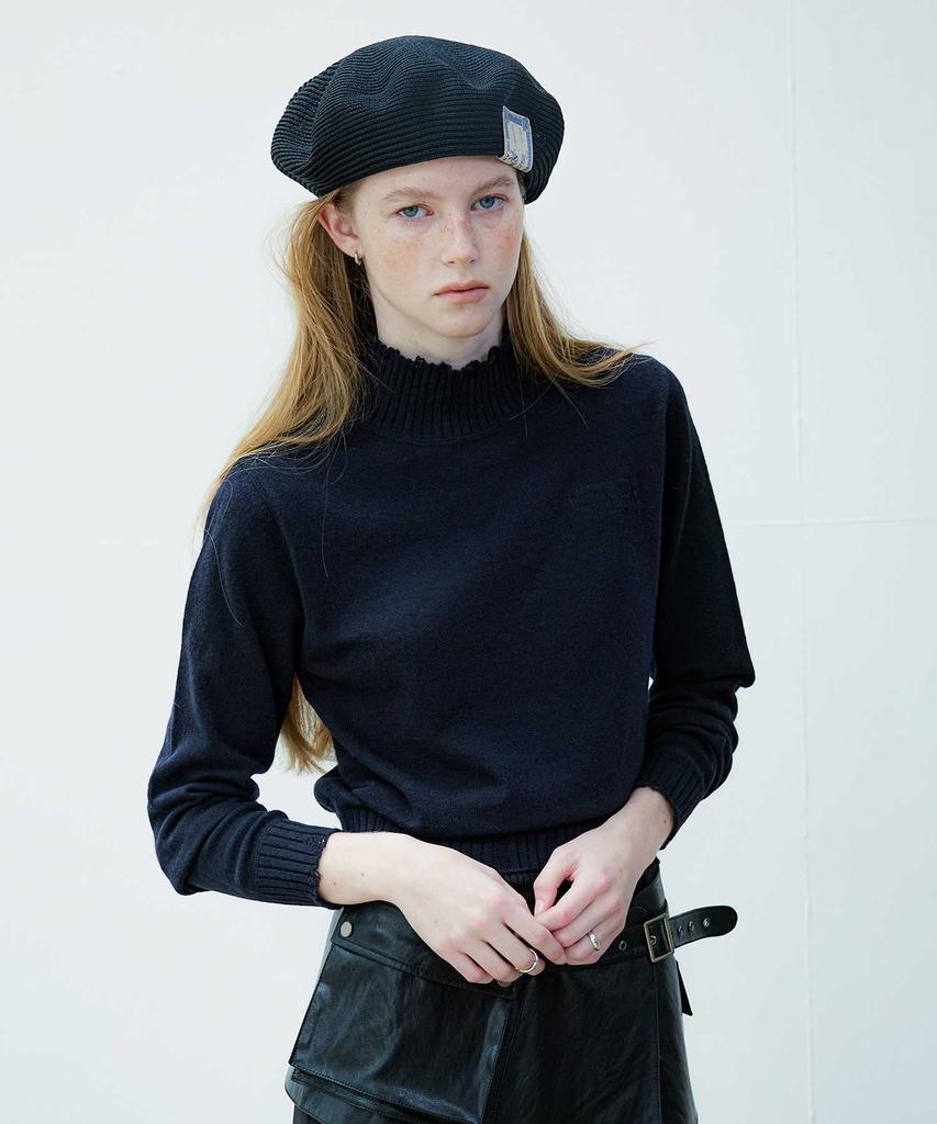 Yusentig Свитер с высоким воротником, color block, вязаный, Ak4Ap64023