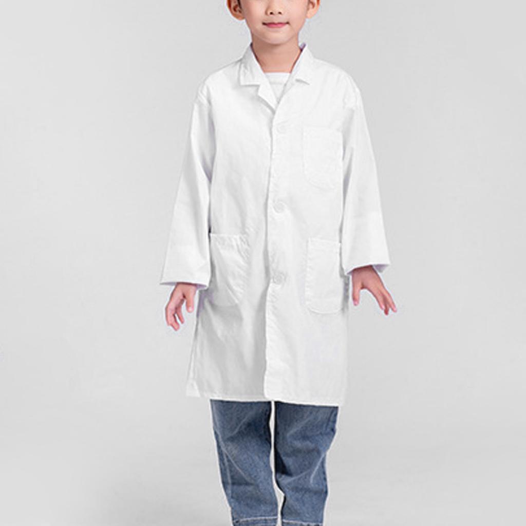 Kid School Button Up Laboratory Coat Boys Girls Cosplay Doctor Laboratory Coat with Costume