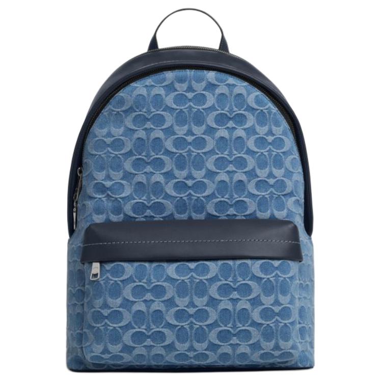Coach Taylor 30 Zipper Classic Logo Adjustable Shoulder Strap Luggage Hanger Bag Denim And Leather Backpack Large Men backpack CDF23-SVDE