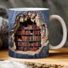 3D Library Bookshelf Ceramic Mug Cup Creative Book Shelf Multi-Purpose Coffee Mugs Home Table Decoration Friends Gift