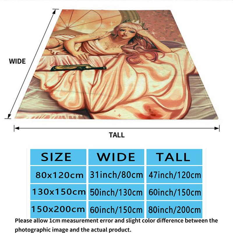 Melanie Martinez Print Flannel Blanket, High quality Comfortable for All Seasons, Home Decor, Warmth and Comfort, Perfect for Christmas Gifts