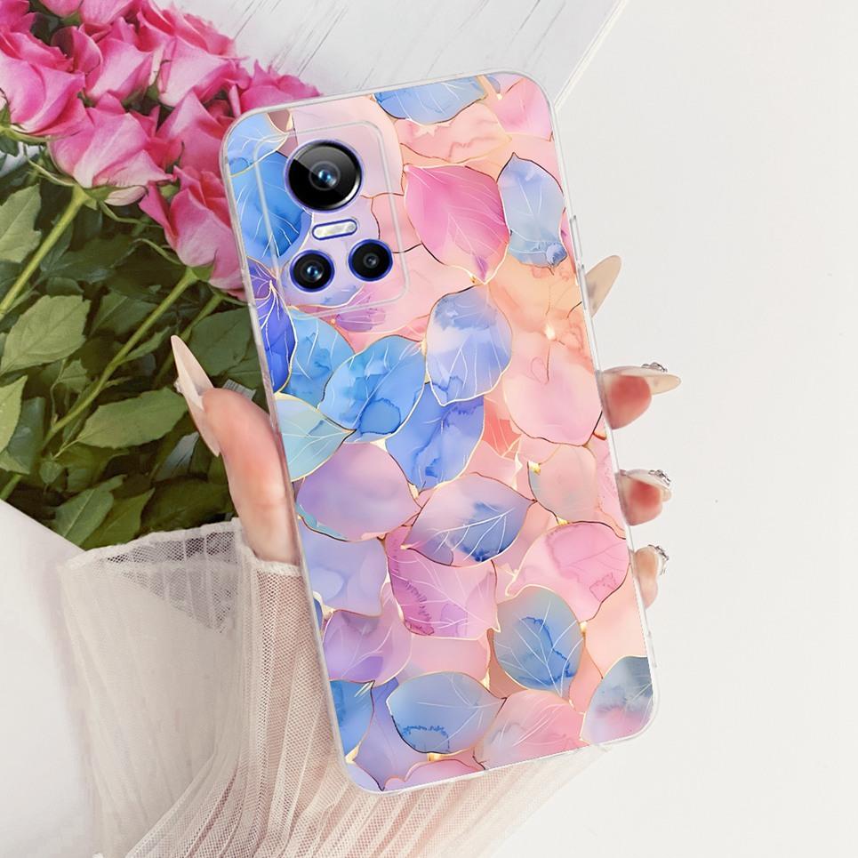 Luxury Flower Butterfly Bow Pattern Casing For Realme GT Neo 3 150W Neo 5 240E GT3 Back Cover Clear Soft Silicone Phone Case