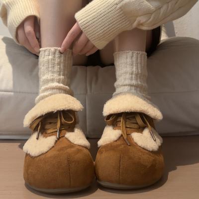 Женские эластичные зимние меховые ботинки на толстой подошве, теплые, с холодозащитной подкладкой, нескользящие, износостойкие, повседневные спортивные короткие хлопковые ботинки