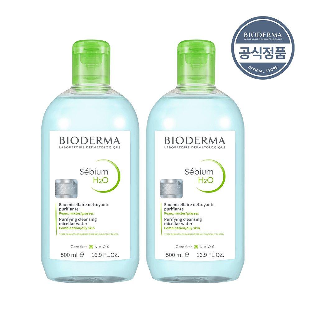 Bioderma Себиум H2O 500мл (Очищающая вода для баланса кожи) х 2)