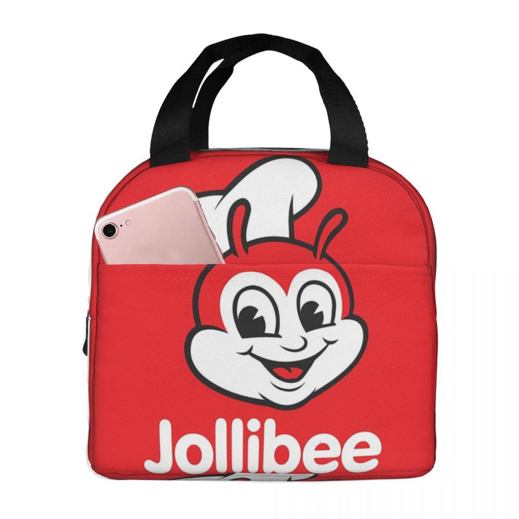Jollibee Logo Insulated Lunch Bag for Women Children Portable Food Boxes Thermal Lunch Box Tote