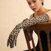 55cm Thin Leopard Mesh Gloves Long Costume Gloves Fashion Disco Mittens  Opera Stage
