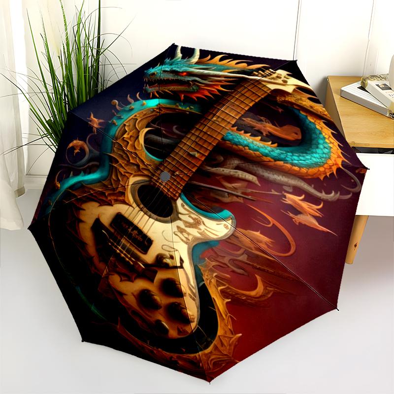 1PC electric guitar Umbrella Portable Folding Umbrella Iron Frame Hole Bone Structure Outdoor Home Umbrella A11