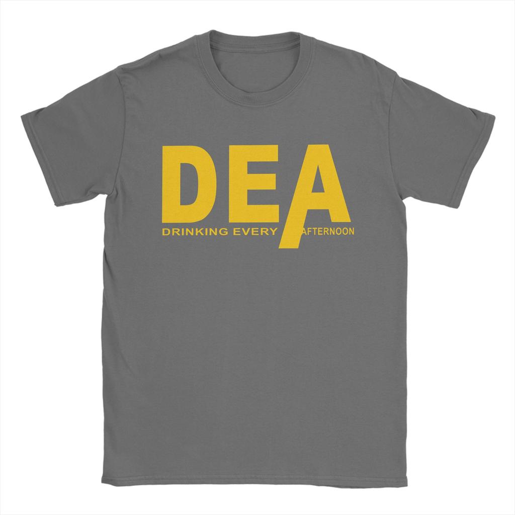 Vintage DEA Drinking Every Afternoon TShirts Unisex O Neck Cotton T Shirt Short Sleeve Tees Plus Size Clothing