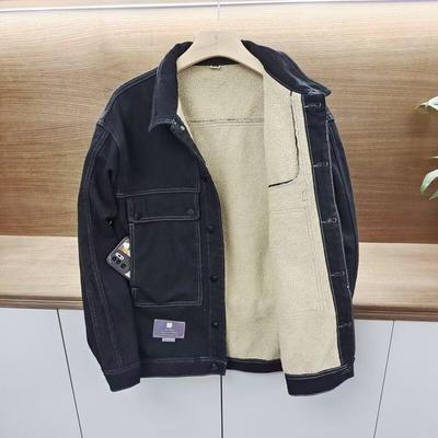 Мужская зимняя куртка большого размера с воротником-стойкой, теплая джинсовая куртка, зимняя утолщенная ветрозащитная теплая куртка