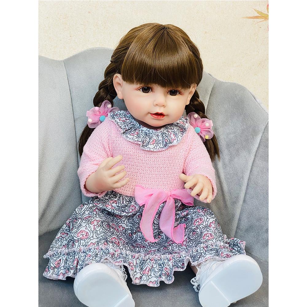 55 см мягкая силиконовая кукла реборн всего тела Bebe Reborn Reallista реалистичная кукла для новорожденных девочек подарок