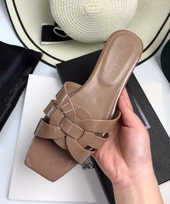 Европейские и американские женские шлепанцы из натуральной кожи на плоской подошве, женская обувь на плоском каблуке, шлепанцы, сандалии больших размеров