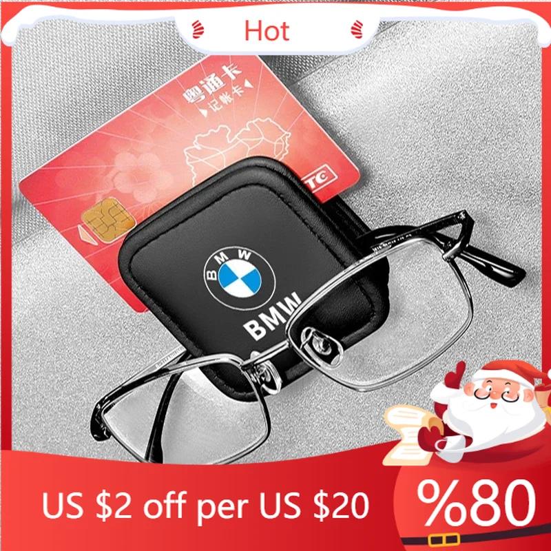 LYKFV1 New 2025 Car Glasses Holder Sunglasses Clip Eyeglass Case Card Clip Auto Accessories For BMW M M3 M5 X1 X3 X5 X6 E90 E91 E92 E93