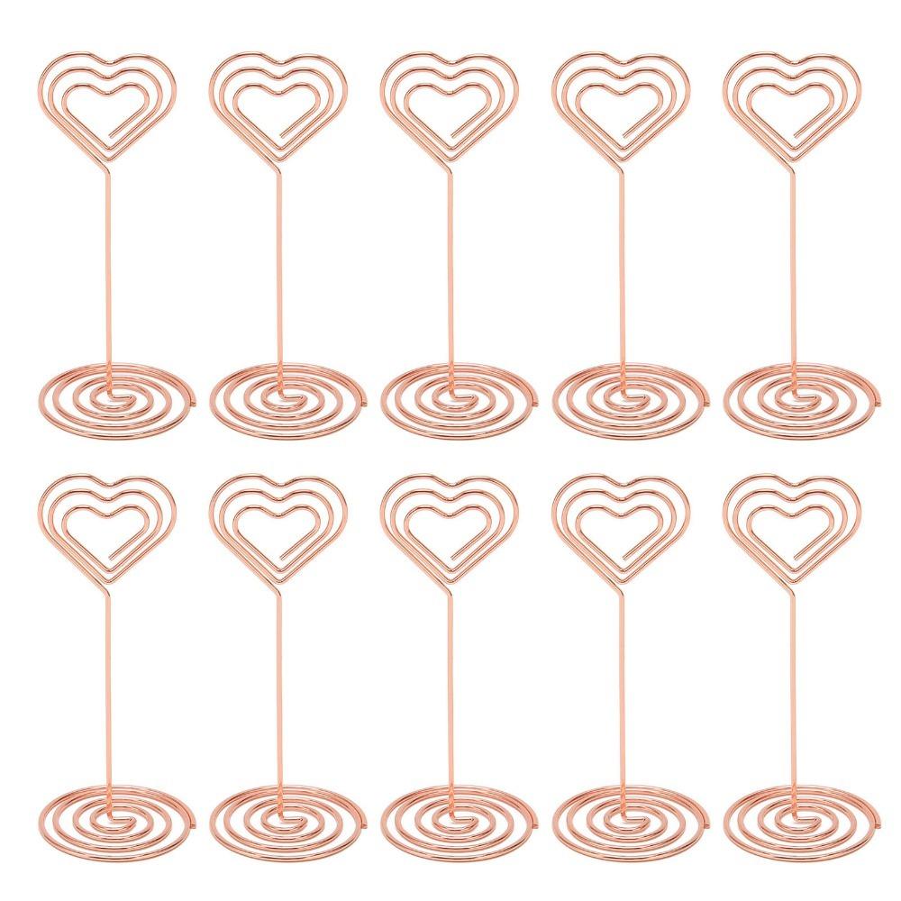 10Pcs Stable Base Place Card Holder Heart Shape Name Card Clips Name Card Holder Home Centerpiece