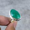 Green Jade Gemstone Handmade 925 Sterling Silver Jewelry Ring Size 9 M-257