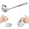 Foldable Soup Spoon Portable Stainless Steel Camping Soup Spoon for Outdoor Cooking Traveling