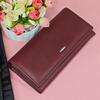 Fashionable Women's 100% Genuine Leather Long Wallet Large Capacity Multi-Card Slots Multi-Functional Clutch