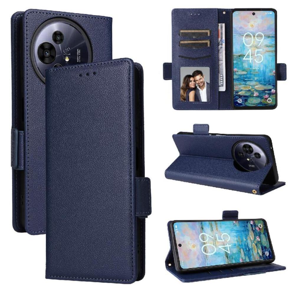 (Blue) Flip Case for Tcl 50 Nxtpaper 5g Pu Leather Card Slots Holder Magnetic Wallet Side Buckle